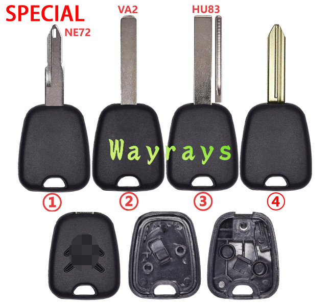 For Citroen transponder key shell with OEM logo place