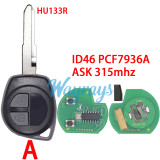 For Suzuki Swift ID46 chip PCF7936A with ASK 315mhz 2 button remote key