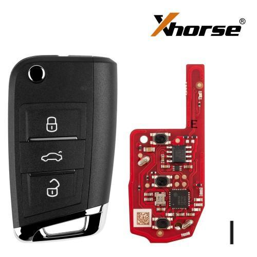 XEDM24EN Xhorse MQB type Second Generation 3 button remote key with Super chip,Replace old XEDM01EN XEMQB1EN