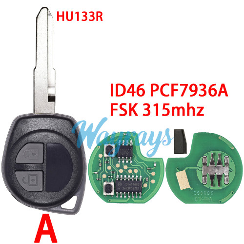 For Suzuki Swift ID46 chip PCF7936A with FSK 315mhz 2 button remote key