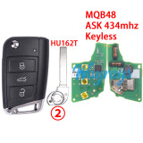 For VW MQB48 chip with ASK 434mhz keyless 3 button remote key