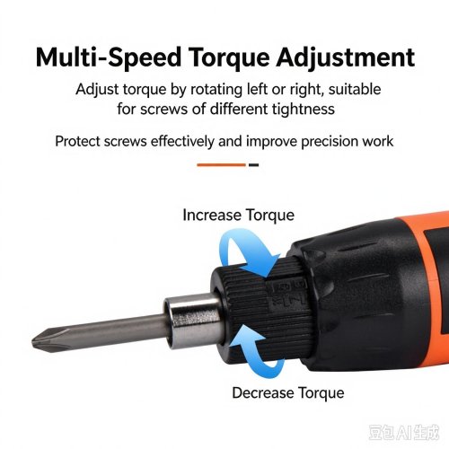 Direct-plug High-speed electric screwdriver with multi-stage torque adjustment and high-torque carbon-brush motor