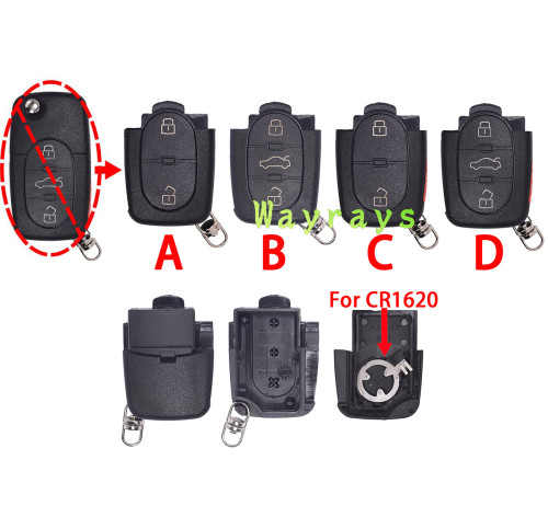 [Small battery model] [Without blade] For VW Audi key shell part