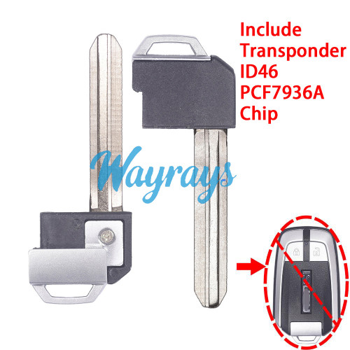 Original Isuzu DMax MuX emergency key blade include the transponder ID46 PCF7936A chip