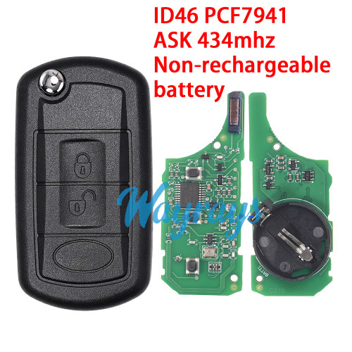 For Landrover Discovery 3 ID46 chip PCF7941 with ASK 434mhz remote key, HU101 blade,Non-rechargeable battery