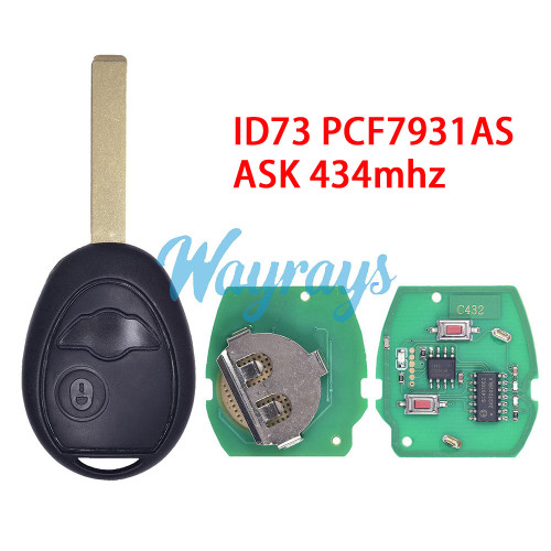 For BMW MINI ID73 chip PCF7931AS with ASK 434mhz 2 button remote key