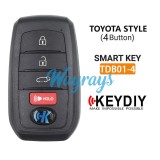 Keydiy TDB01-4 smart remote,4D smart key generation, support emergency start，support frequency and trunk button value modification