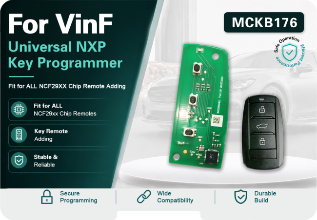 MCKB176 VinFast adapters for Nxp killer,1 Minute Clone NXP Smart Key, Support all NXP smart original or aftermarket key fob
