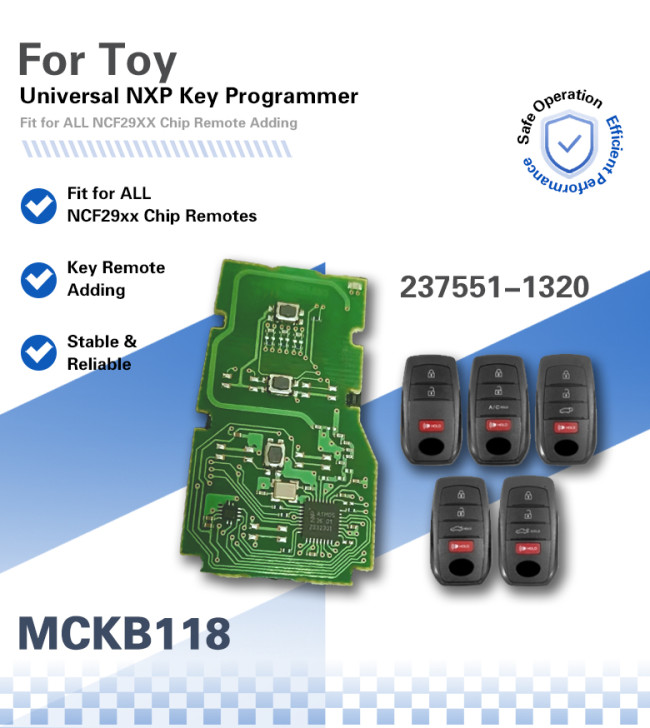 MCKB118 Toyota adapters for Nxp killer,1 Minute Clone NXP Smart Key, Support all NXP smart original or aftermarket key fob