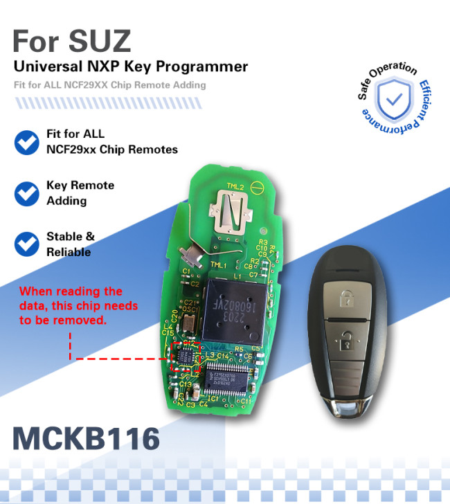MCKB116 Suzuki adapters for Nxp killer,1 Minute Clone NXP Smart Key, Support all NXP smart original or aftermarket key fob