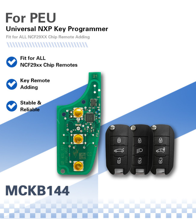 MCKB144 Peugeot adapters for Nxp killer,1 Minute Clone NXP Smart Key, Support all NXP smart original or aftermarket key fob