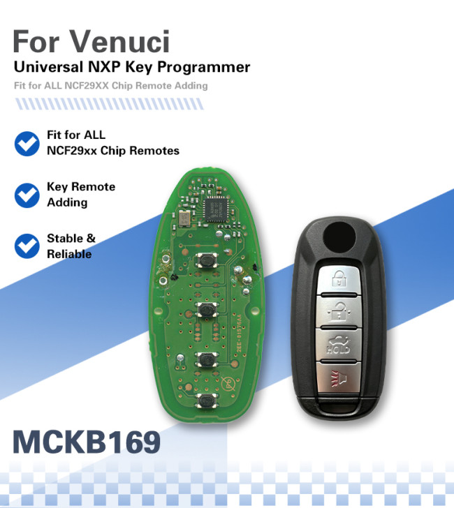 MCKB168  Venucia adapters for Nxp killer,1 Minute Clone NXP Smart Key, Support all NXP smart original or aftermarket key fob