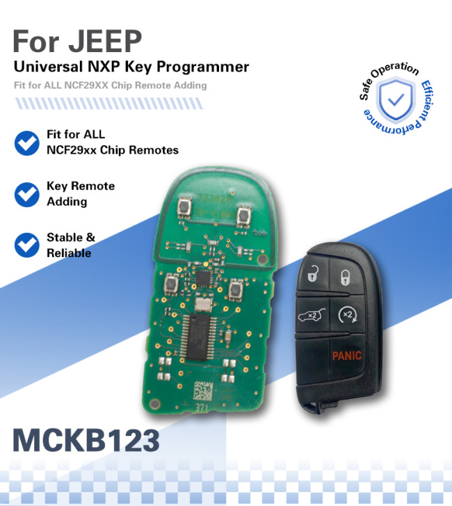 MCKB123 Jeep adapters for Nxp killer,1 Minute Clone NXP Smart Key, Support all NXP smart original or aftermarket key fob