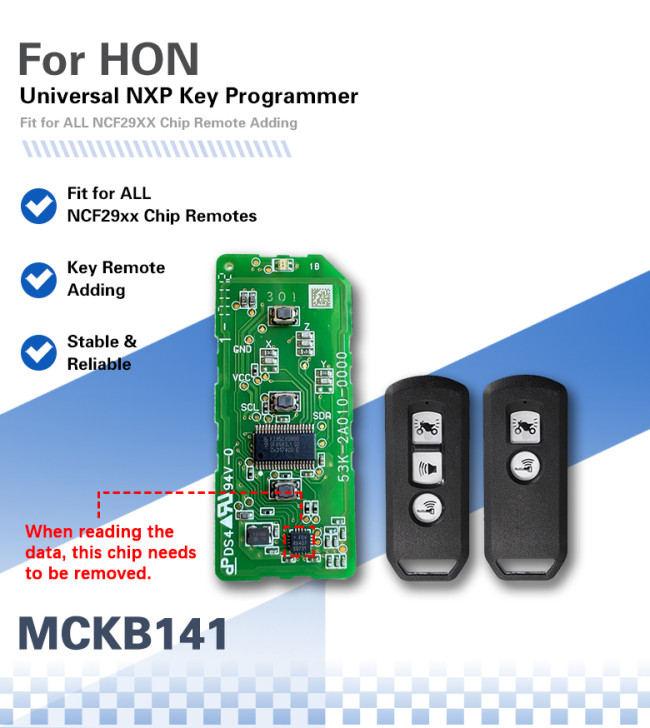 MCKB141 Motor adapters for Nxp killer,1 Minute Clone NXP Smart Key, Support all NXP smart original or aftermarket key fob