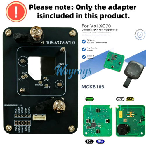 MCKB105 Volvo adapters for Nxp killer,1 Minute Clone NXP Smart Key, Support all NXP smart original or aftermarket key fob