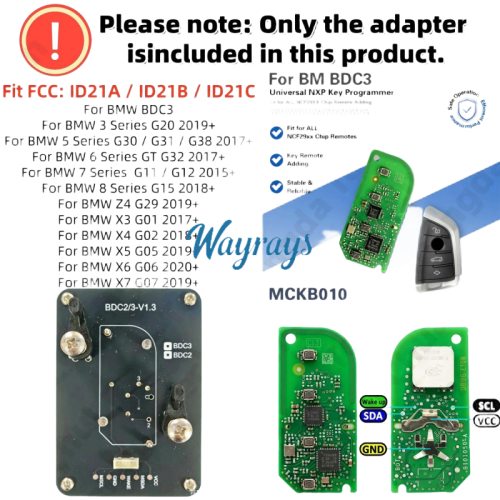 MCKB010 BMW adapters for Nxp killer,1 Minute Clone NXP Smart Key, Support all NXP smart original or aftermarket key fob