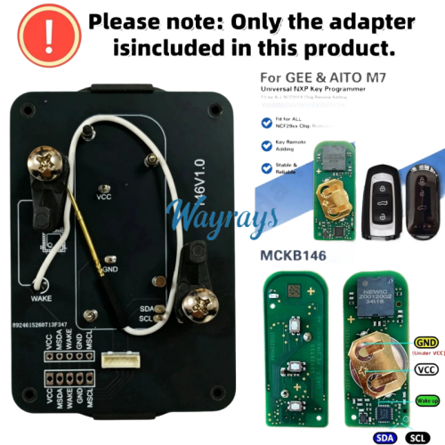 MCKB146  Geely adapters for Nxp killer,1 Minute Clone NXP Smart Key, Support all NXP smart original or aftermarket key fob
