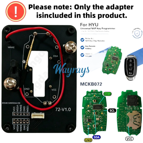 MCKB072 Hyundai adapters for Nxp killer,1 Minute Clone NXP Smart Key, Support all NXP smart original or aftermarket key fob