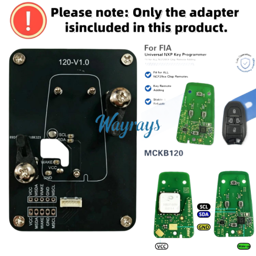 MCKB120 Fiat adapters for Nxp killer,1 Minute Clone NXP Smart Key, Support all NXP smart original or aftermarket key fob