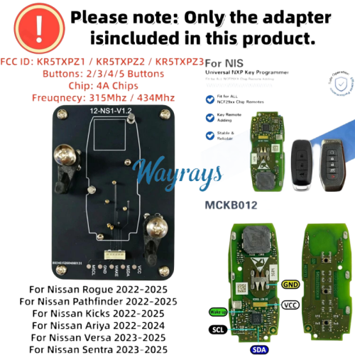 MCKB012 Nissan adapters for Nxp killer,1 Minute Clone NXP Smart Key, Support all NXP smart original or aftermarket key fob