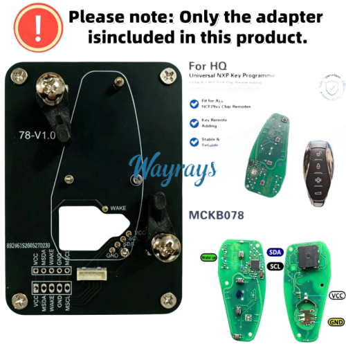 MCKB078 China brand,other adapters for Nxp killer,1 Minute Clone NXP Smart Key, Support all NXP smart original or aftermarket key fob