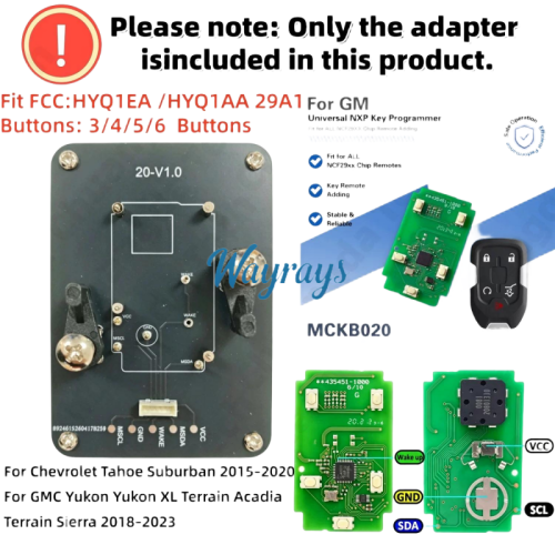 MCKB020 GMC adapters for Nxp killer,1 Minute Clone NXP Smart Key, Support all NXP smart original or aftermarket key fob