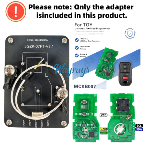 MCKB007 Toyota adapters for Nxp killer,1 Minute Clone NXP Smart Key, Support all NXP smart original or aftermarket key fob