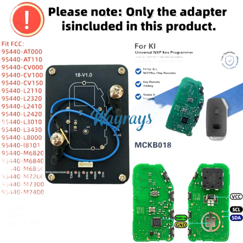MCKB018 Kia adapters for Nxp killer,1 Minute Clone NXP Smart Key, Support all NXP smart original or aftermarket key fob