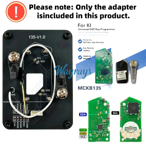 MCKB135 Kia adapters for Nxp killer,1 Minute Clone NXP Smart Key, Support all NXP smart original or aftermarket key fob
