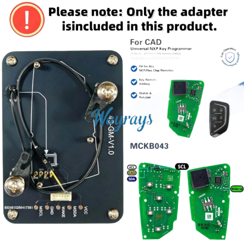 MCKB043 Cadillac adapters for Nxp killer,1 Minute Clone NXP Smart Key, Support all NXP smart original or aftermarket key fob