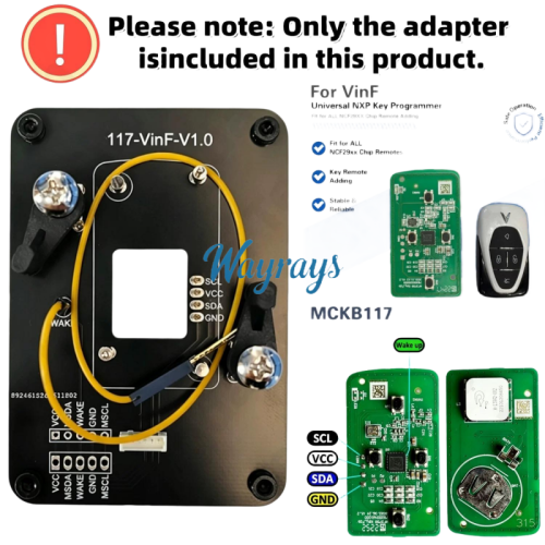 MCKB117 VinFast adapters for Nxp killer,1 Minute Clone NXP Smart Key, Support all NXP smart original or aftermarket key fob