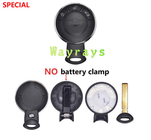 [No battery clamp②] BMW mini Cooper key shell with OEM wing logo place