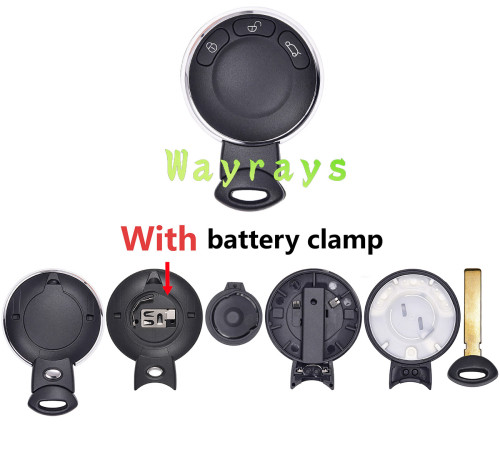 [with battery clamp]  For BMW mini cooper key shell  without logo