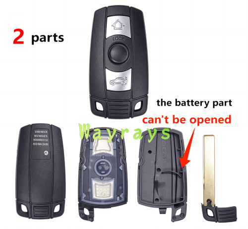 [battery part can't be opened]  For BMW 5 series key shell  with round logo place