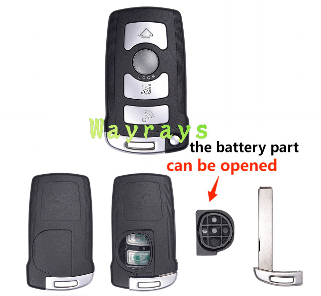 [battery part can be opened]  For BMW 7 series key shell  with round logo place