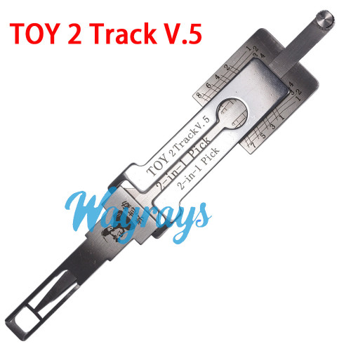 Lishi TOY2 Track V.5 2 in 1 tool.Support Toyota Tokaj Rika Crown New 4500 4700 New Sequoia etc. Toyota SUV New Camry New Reiz (airbag pulls twice within 2 seconds) Old Highlander EXS250 Lexus