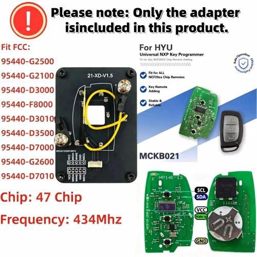 MCKB021 Hyundai adapters for Nxp killer,1 Minute Clone NXP Smart Key, Support all NXP smart original or aftermarket key fob