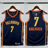 24-25 OKC Thunder NHOLMGREN #7 Black City Edition Top Quality Hot Pressing NBA Jersey