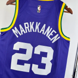 23-24 JAZZ MARKKANEN #23 purple Top Quality Top Quality Hot Pressing NBA Jersey (Retro Logo)