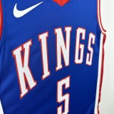24-25 Kings FOX #5 Blue City Edition Top Quality Hot Pressing NBA Jersey