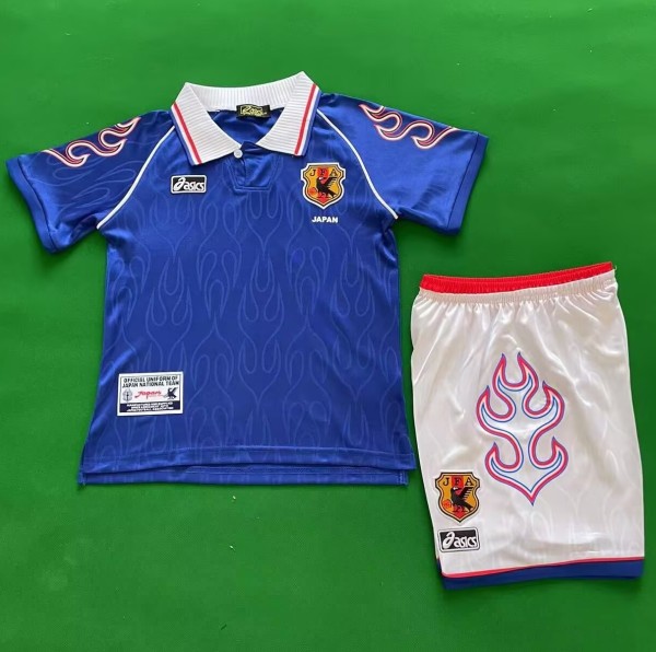 1998 Japan Home Retro Kids Soccer Jersey