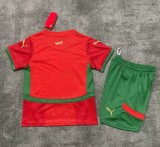 25-26 Morocco Home Kids Soccer Jersey