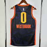 23-24 OKC Thunder WESTBROOK #0 Dark Blue City Edition Top Quality Hot Pressing NBA Jersey