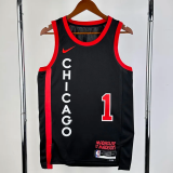 23-24 BULLS ROSE #1 Black City Edition Top Quality Hot Pressing NBA