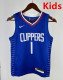 2023 Clippers HARDEN #1Blue Top Quality Hot Pressing Kids NBA Jersey