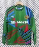 1992-1993 Man Utd GoalKeeper Long Sleeves Retro Soccer Jersey