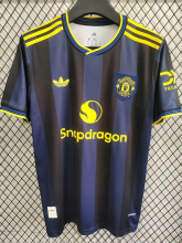 25-26 Man Utd Black Blue Fans Soccer Jersey