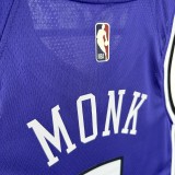 24-25 KINGS MONK #0 Purple Retro Top Quality Hot Pressing NBA Jersey(V领）
