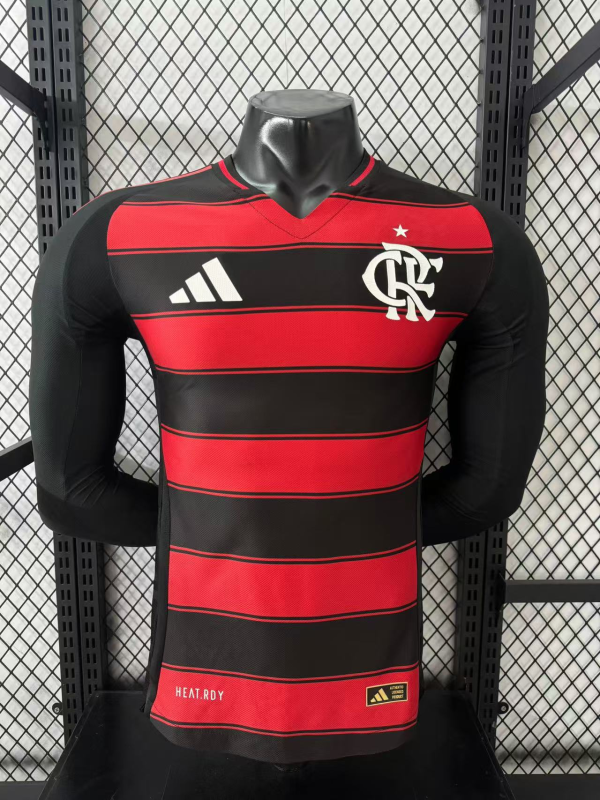 25-26 Flamengo Home Long Sleeve  Player Version Soccer Jersey 长袖