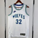 23-24 TIMBERWOLVES TOWNS #32 White Top Quality Hot Pressing NBA Jersey (Retro Logo)